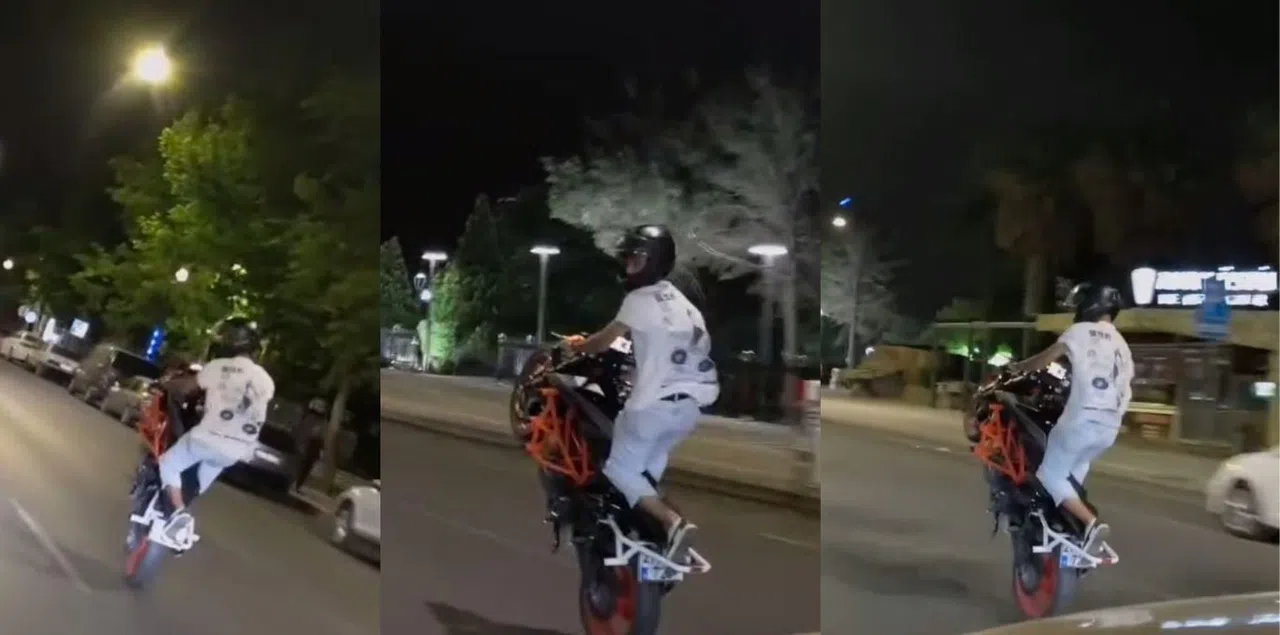 Kahramanmaraş'ta Motor Sürücüsünden Akrobasi Hareketler!