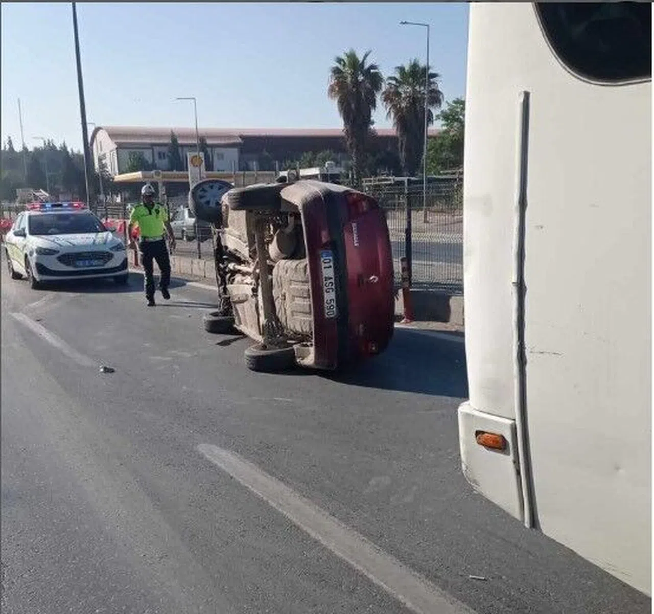 Kahramanmaraş'ta Araç Takla Attı Sürücü Yara Almadı