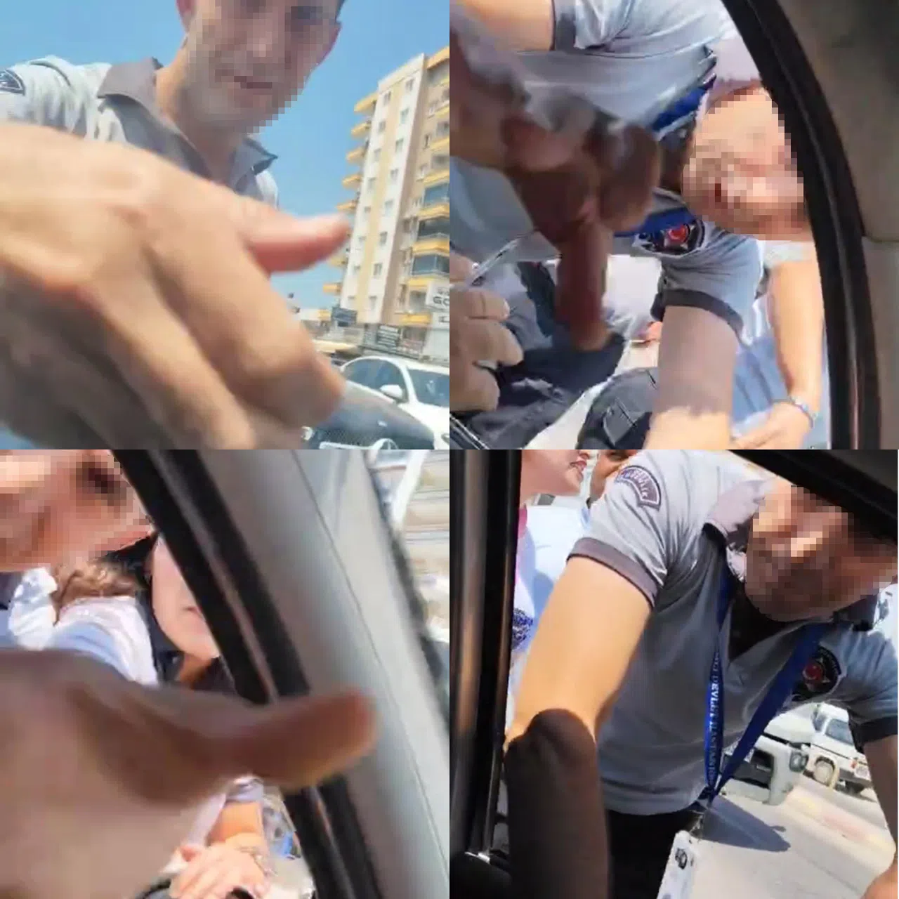 Hastanenin Güvenlikçileri, Hatalı Park Ettiğini İleri Sürdükleri Aracın Önünü Kesti