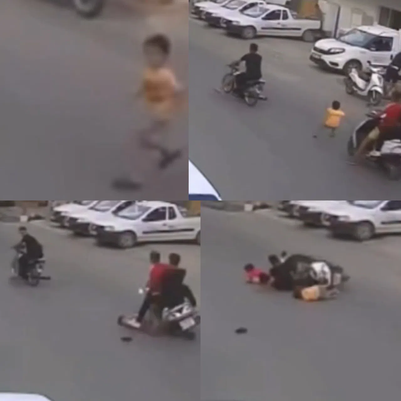 Yola Fırlayan Çocuğa Motosikletler Çarptı
