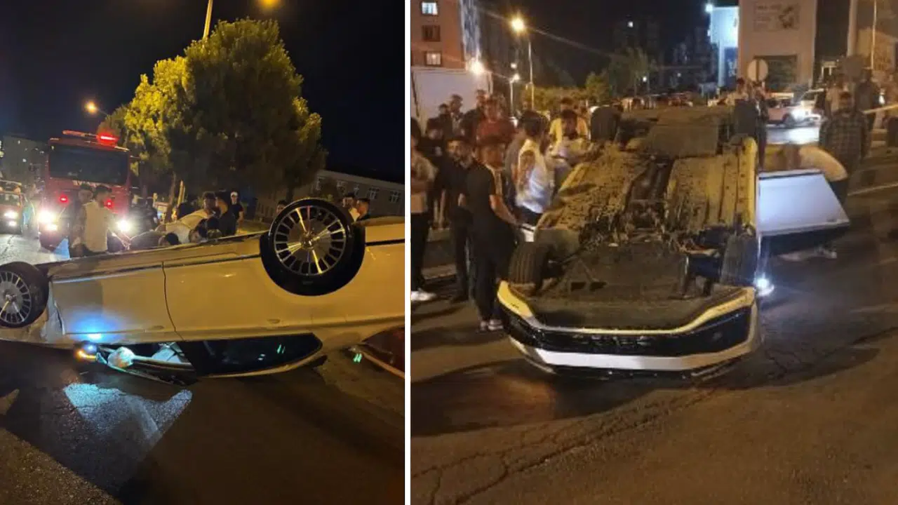 Kahramanmaraş Ahirdağ Caddesi’nde Araç Takla Attı