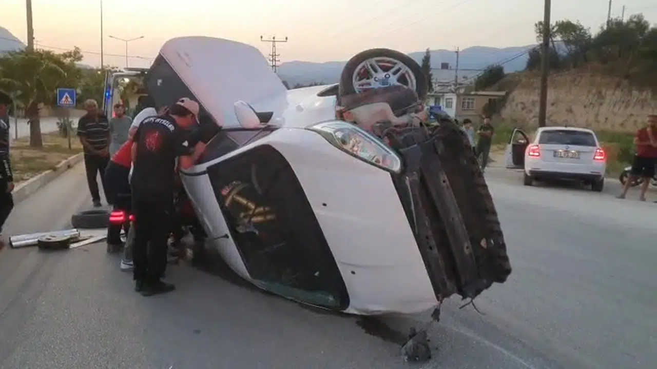 Otomobil Takla Attı, Sürücü Yaralandı