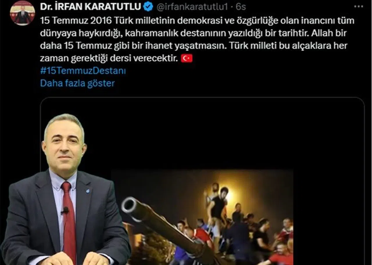 Karatutlu’dan 15 Temmuz Mesajı: “Türk Milleti Gereken Dersi Vermeye Devam Edecek”