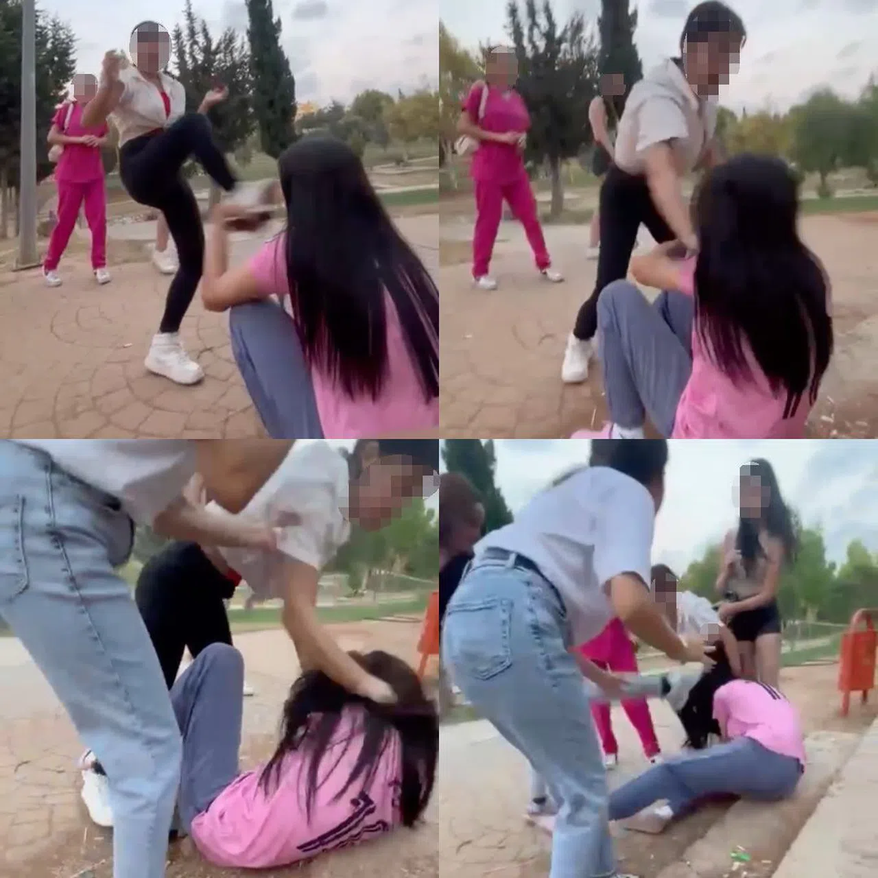 16 Yaşında Sokak Ortasında Yaşıtını Döven Kız Tutuklandı