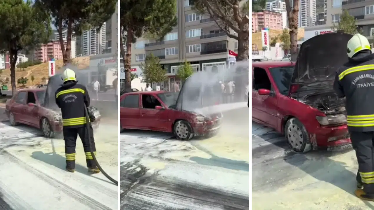 Kahramanmaraş’ta Araç Yangını Korkuttu