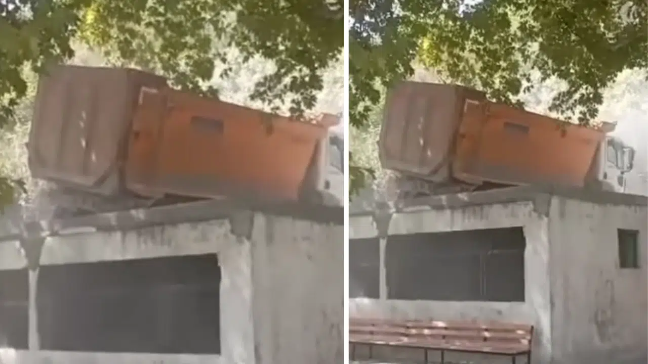 Kahramanmaraş’ta Hafriyat Kamyonu Tek Katlı Eve Düştü