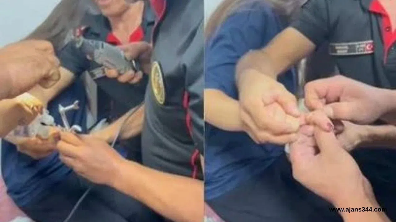Afşin’de Parmağına Sıkışan Yüzüğü İtfaiye Kurtardı