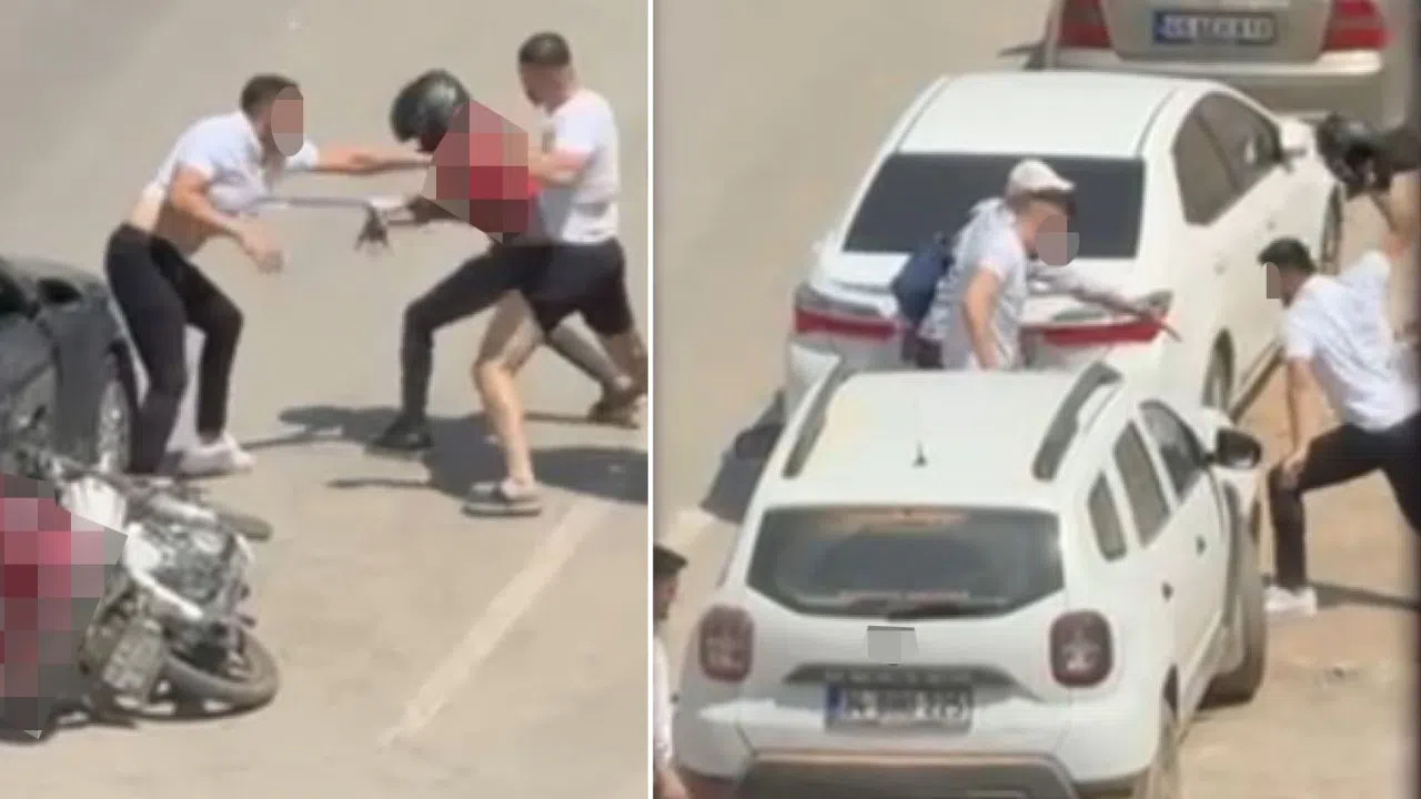 Kahramanmaraş’ta Trafikte Motokuryeye Saldırı Kameraya Yansıdı