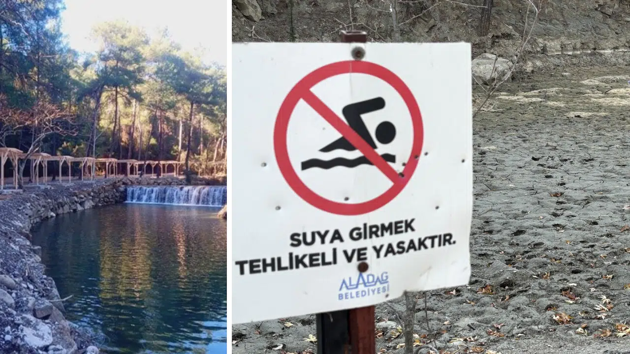 Şelalelerden Geriye Sadece Uyarı Tabelası Kaldı