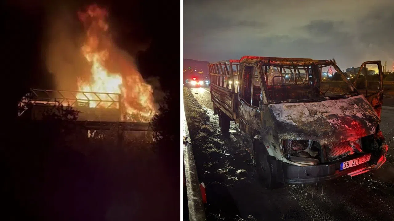 Alevlere teslim olan kamyonet kullanılamaz hale geldi