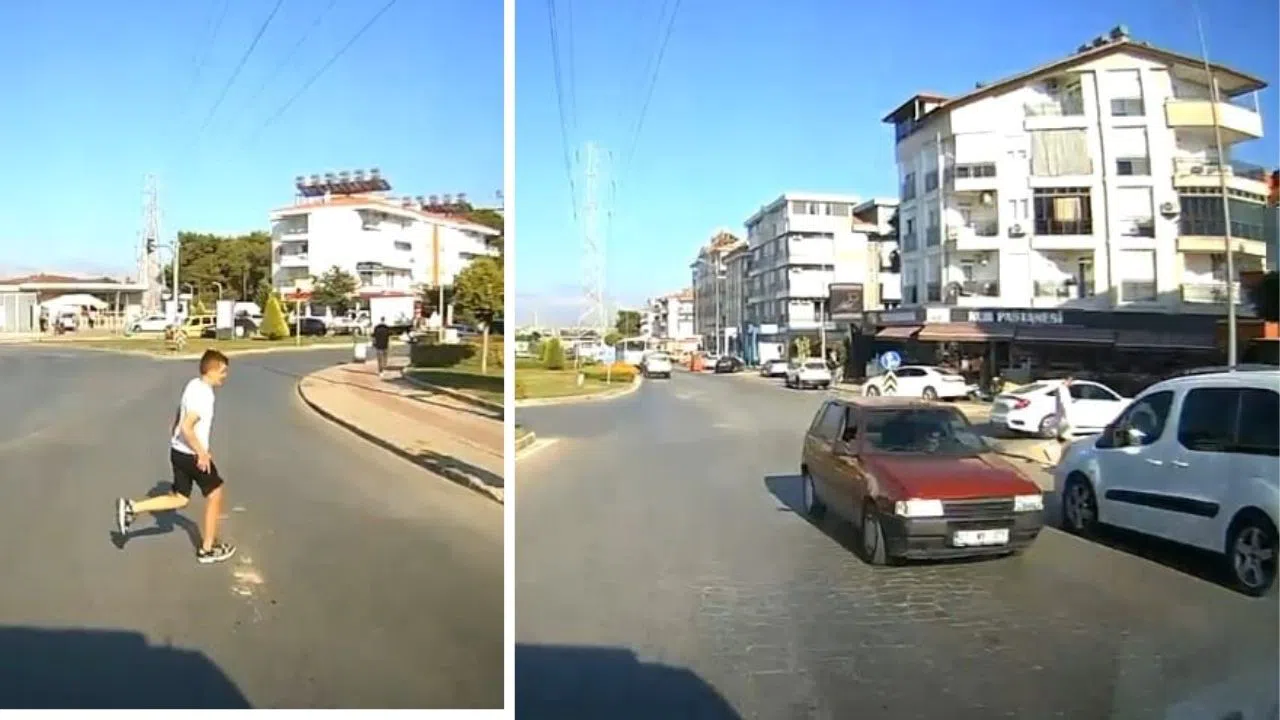 Ambulans şoförü dikkatiyle iki kazayı önledi