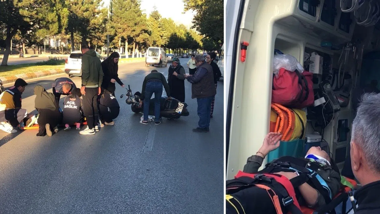 Ana Yola Çıkarken Panikleyen Motosikletli Kaza Yaptı