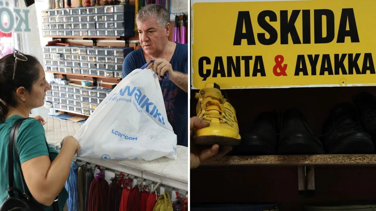 Askıda ayakkabı ve çanta kampanyası ihtiyaç sahiplerini sevindirdi