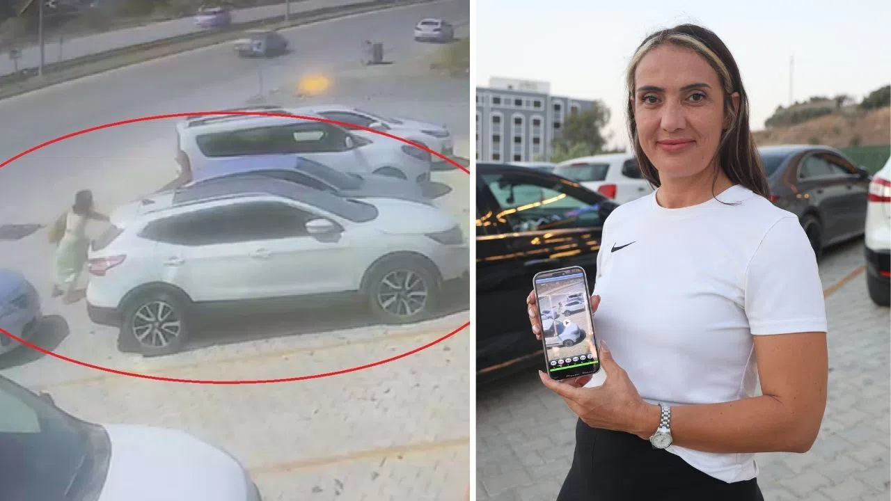 El Freni Unutulan Araç Kadının Müdahalesiyle Kontrol Altına Alındı