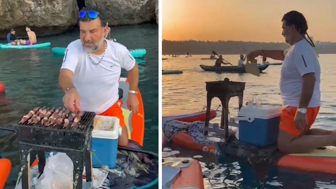 Gün Doğumunda SUP Board Üzerinde Mangal Keyfi