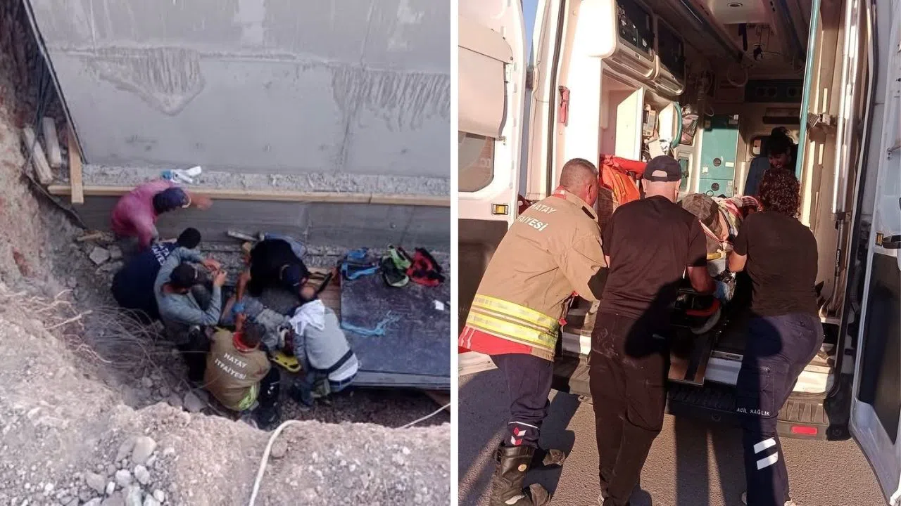 İnşaat Temelinde Düşen Vatandaş Kurtarıldı
