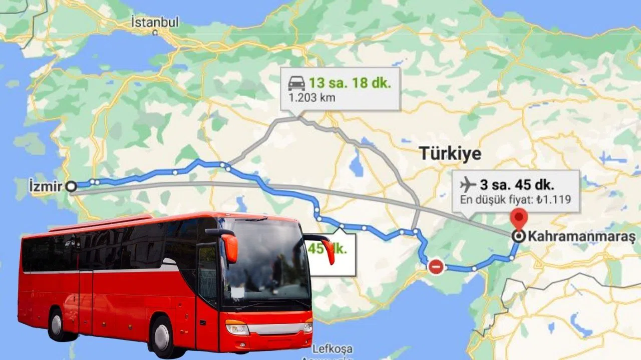 Kahramanmaraş İzmir kaç saat?