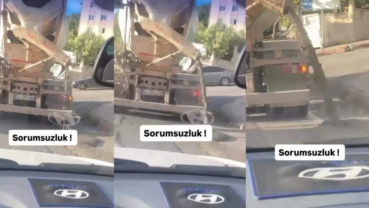 Kahramanmaraş’ta Beton Mikseri Yola Harç Saçtı