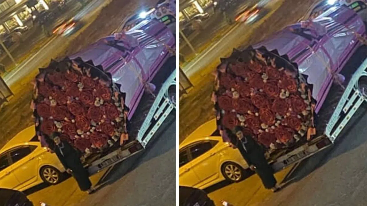 Kahramanmaraş'ta Evlilik Teklifi İçin Dev Çiçek Buketi Yaptırdı