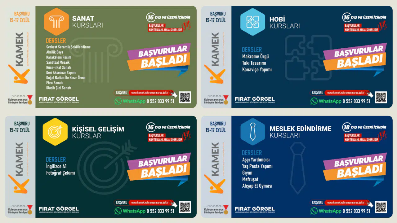 Kahramanmaraş’ta KAMEK Kursları Yeni Dönem Başvurularını Açtı