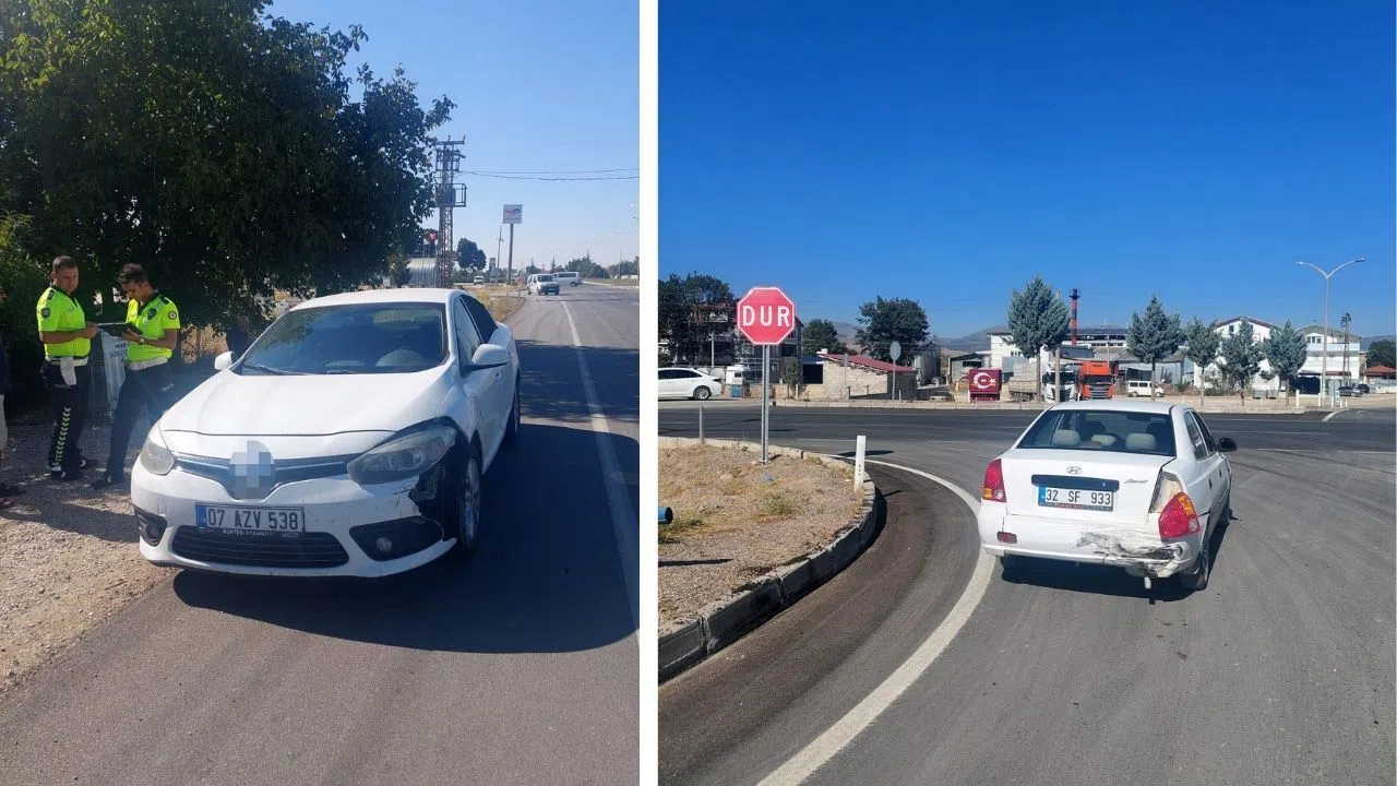 Kavşakta Çarpışan Otomobillerde 1 Çocuk Yaralandı