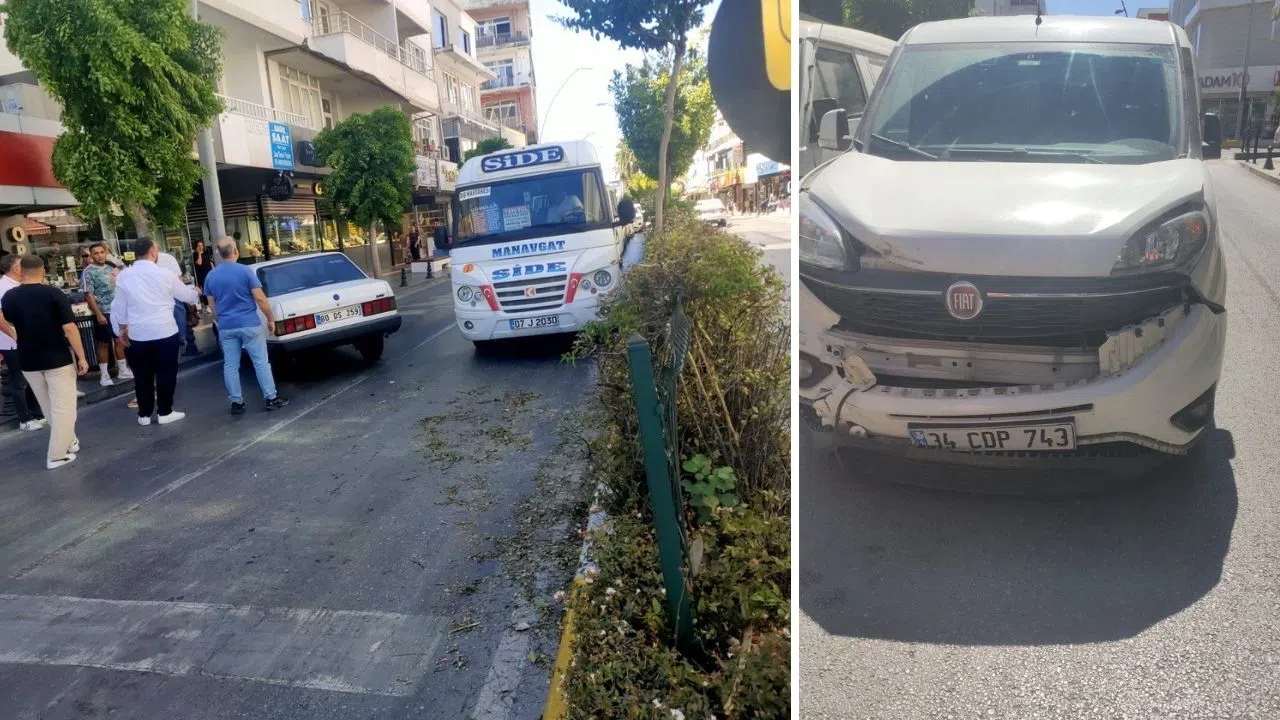 Kırmızı ışık ihlali maddi hasarlı kazaya yol açtı