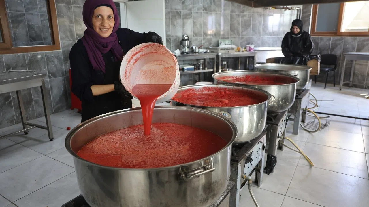 Kışın Vazgeçilmezi Salça Kadınların Emeğiyle Üretiliyor