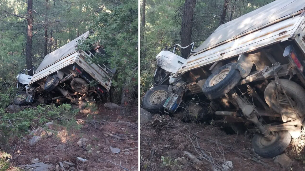 Kontrolden Çıkan Araç 60 Metre Yükseklikten Düştü