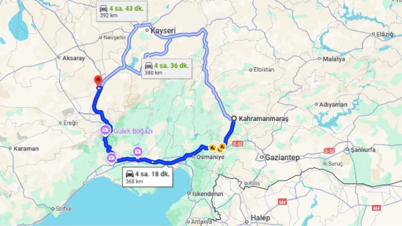 Kahramanmaraş Niğde Arası Kaç Km’dir?