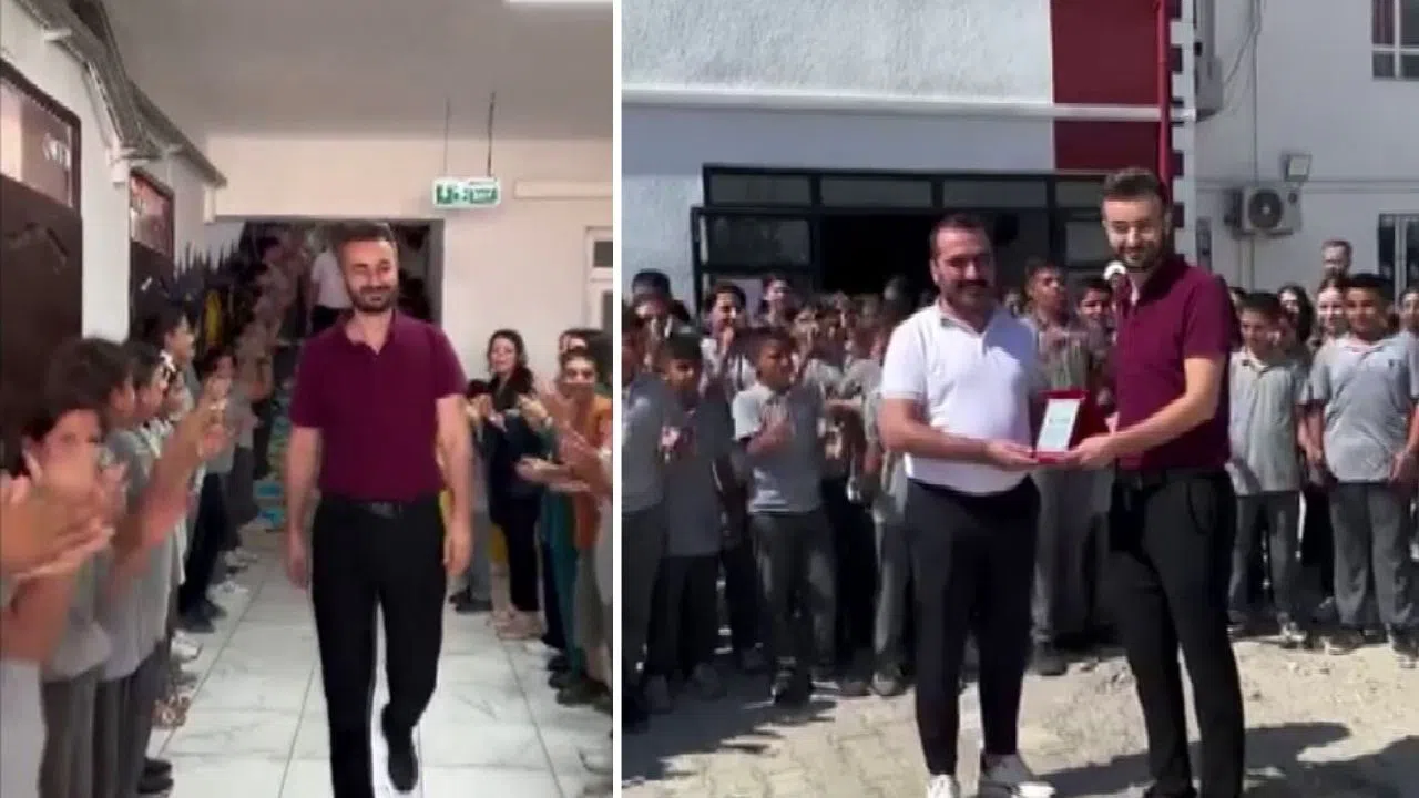 Öğrenciler, öğretmenlerini gözyaşları ve alkışlarla uğurladı