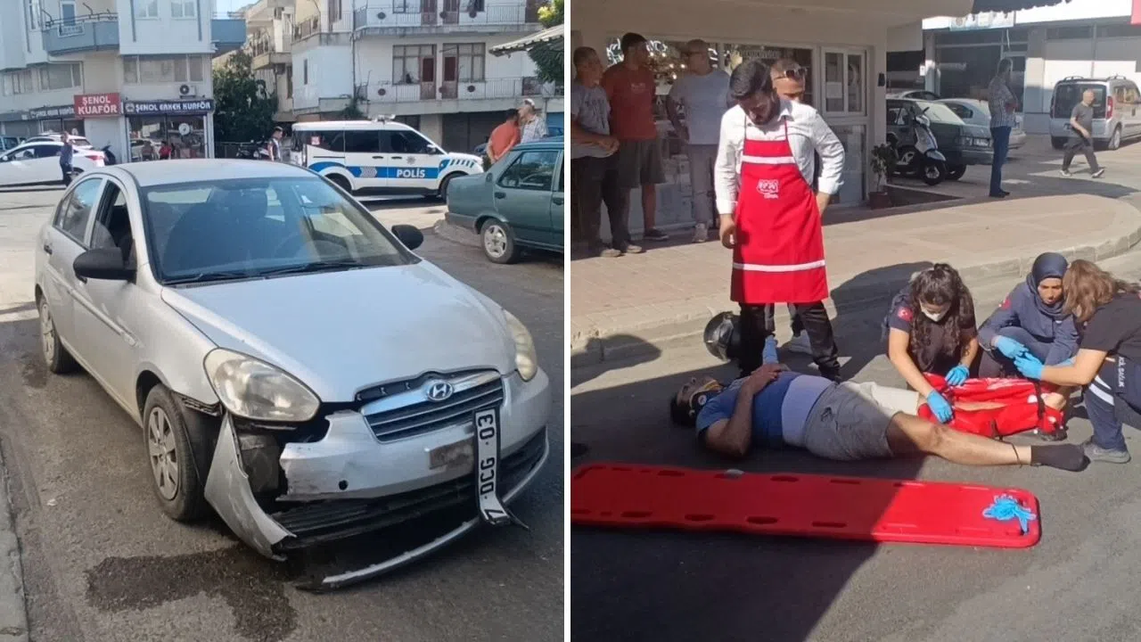 Otomobil ile motosiklet çarpıştı, sürücü yaralandı