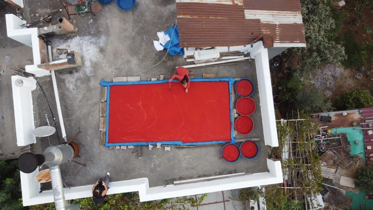 Salça Sezonu Açıldı, Damlar Kırmızıya Boyandı