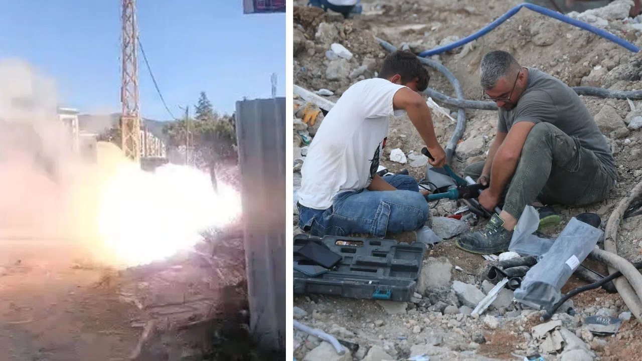 Şantiye Çalışmasında Yer Altı Elektrik Kabloları Patladı