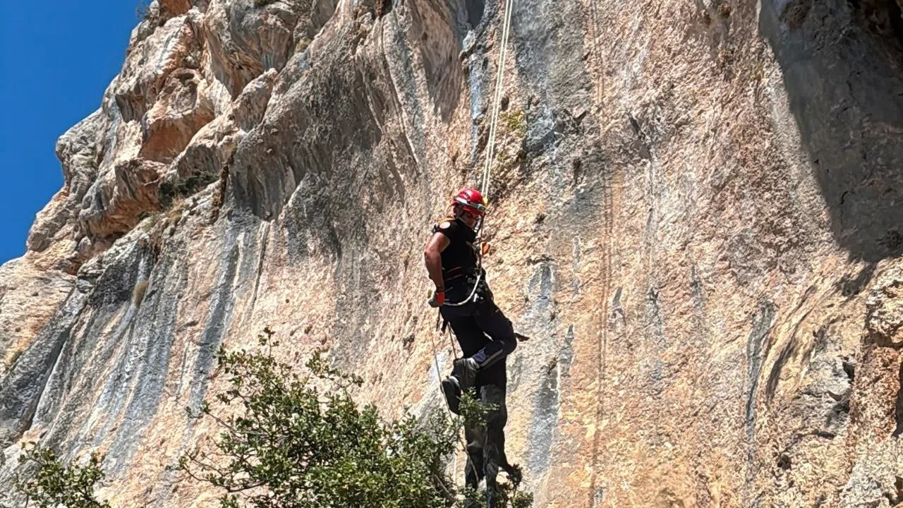 Uçurumda Mahsur Kalan Keçi İtfaiye Tarafından Kurtarıldı