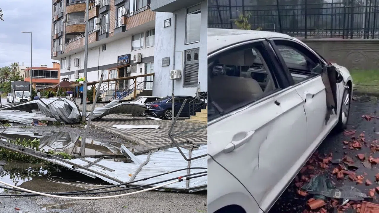 Fırtına Şiddetini Gösterdi: Çatılar Uçtu, Konteynerler Devrildi