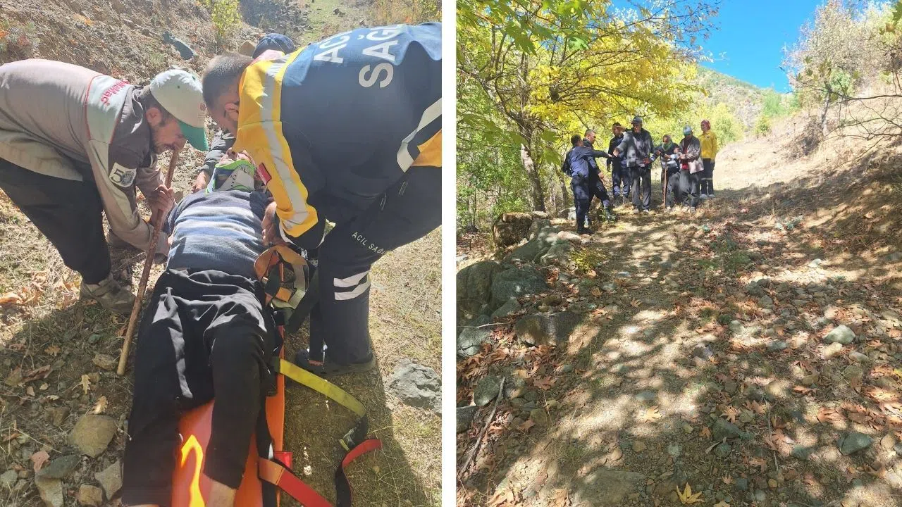 Hayvan Otlatırken Kayalıklardan Düşen Gazi Kurtarıldı