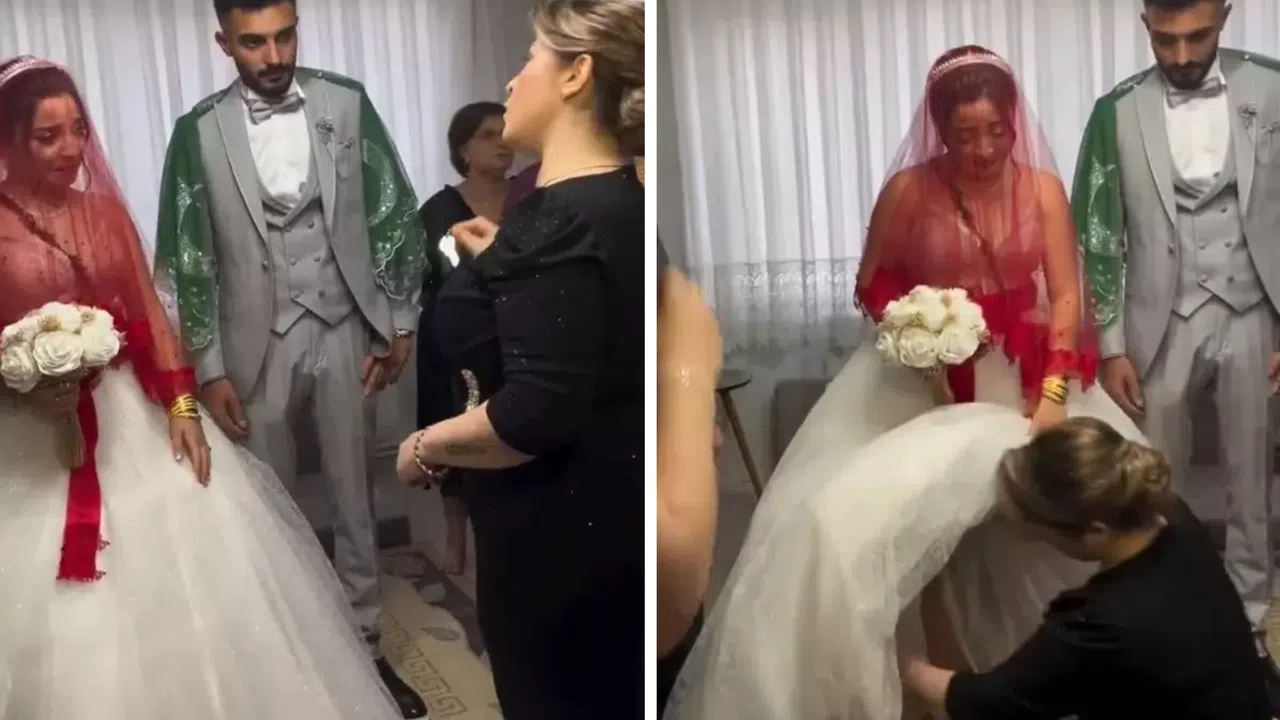 Gelinin Eteğini Kaldırarak Yaptığı Hareket Sosyal Medyada Gündem Oldu