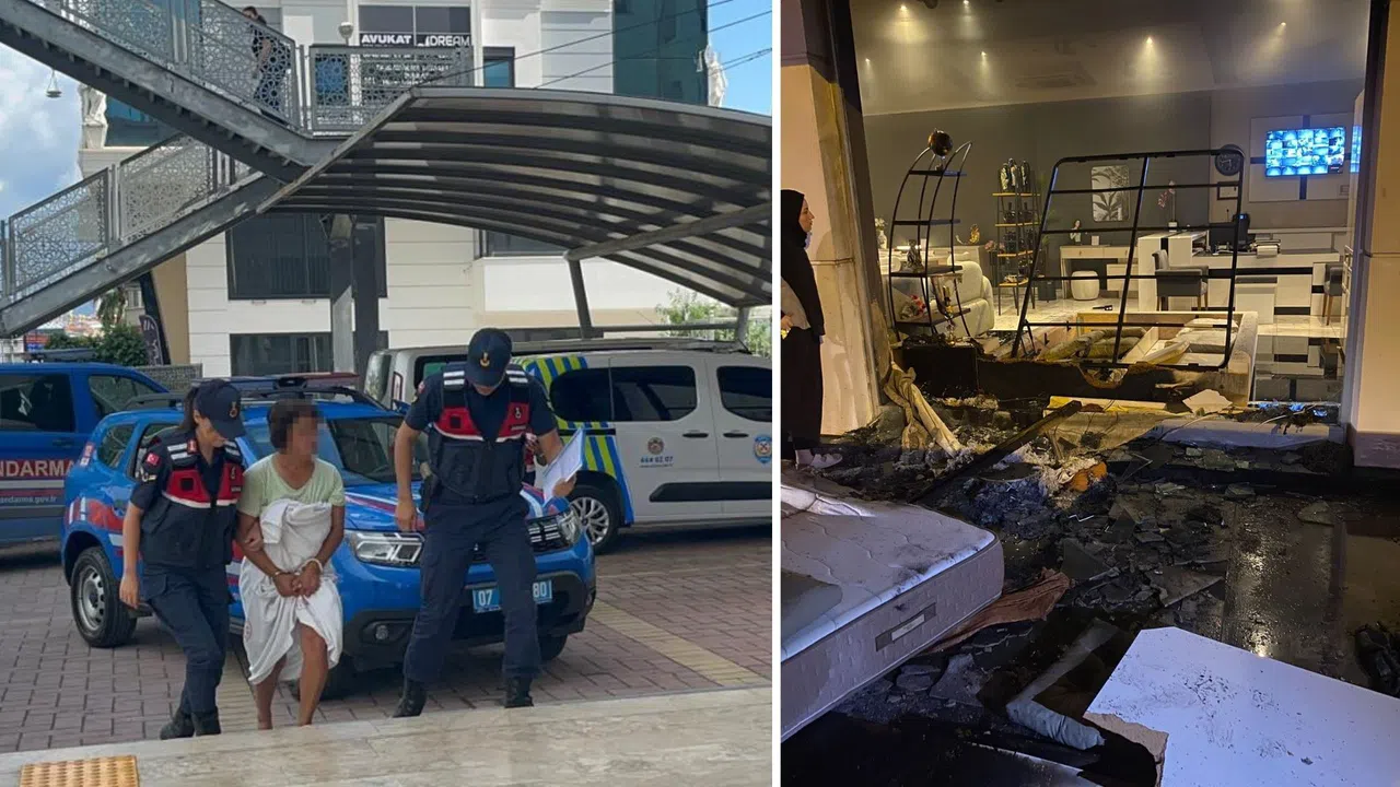 İş yeri ve park halindeki minibüs kundaklandı, şüpheli kadın tutuklandı