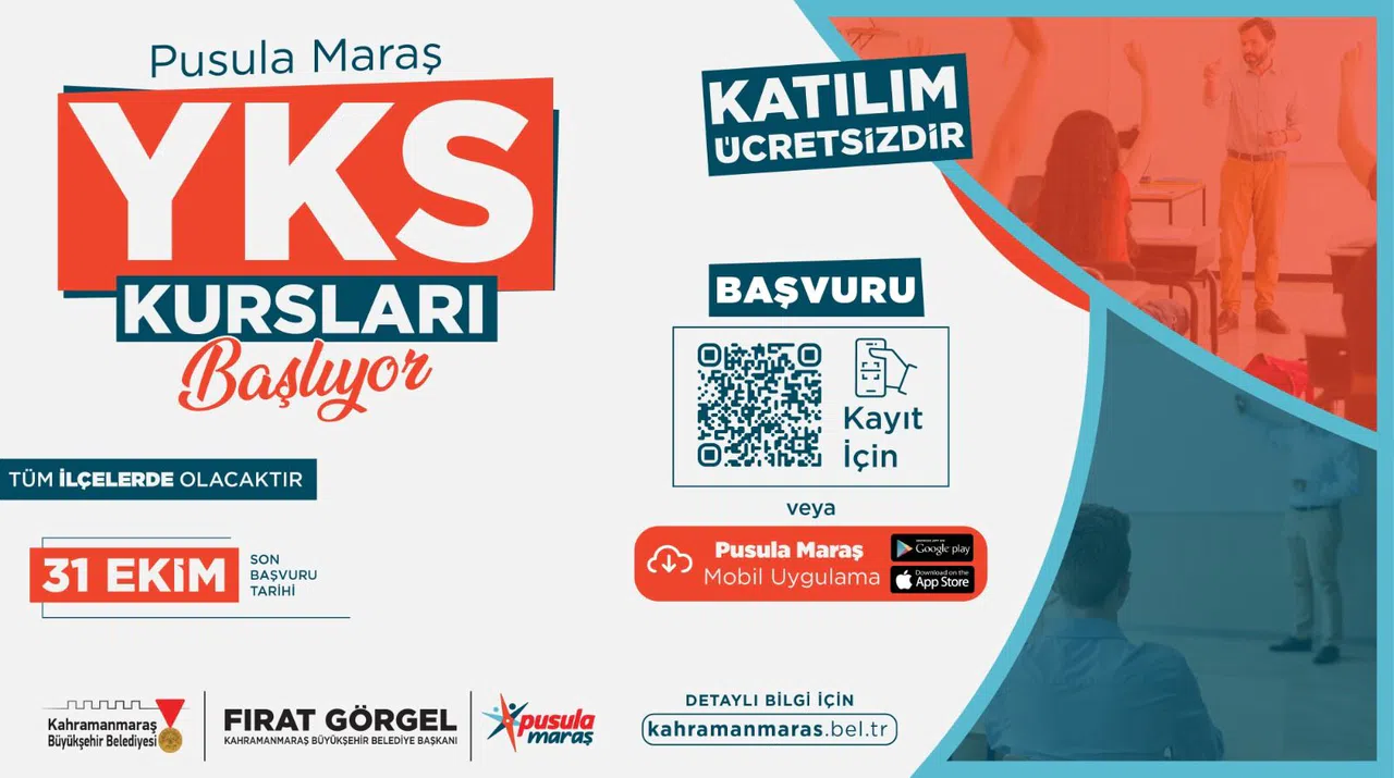 Kahramanmaraş Büyükşehir’den Üniversite Adaylarına Ücretsiz YKS Kursu