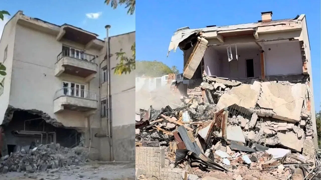 Kahramanmaraş’ta Depremden Kalan Hasarlı Yapı Yıkıldı