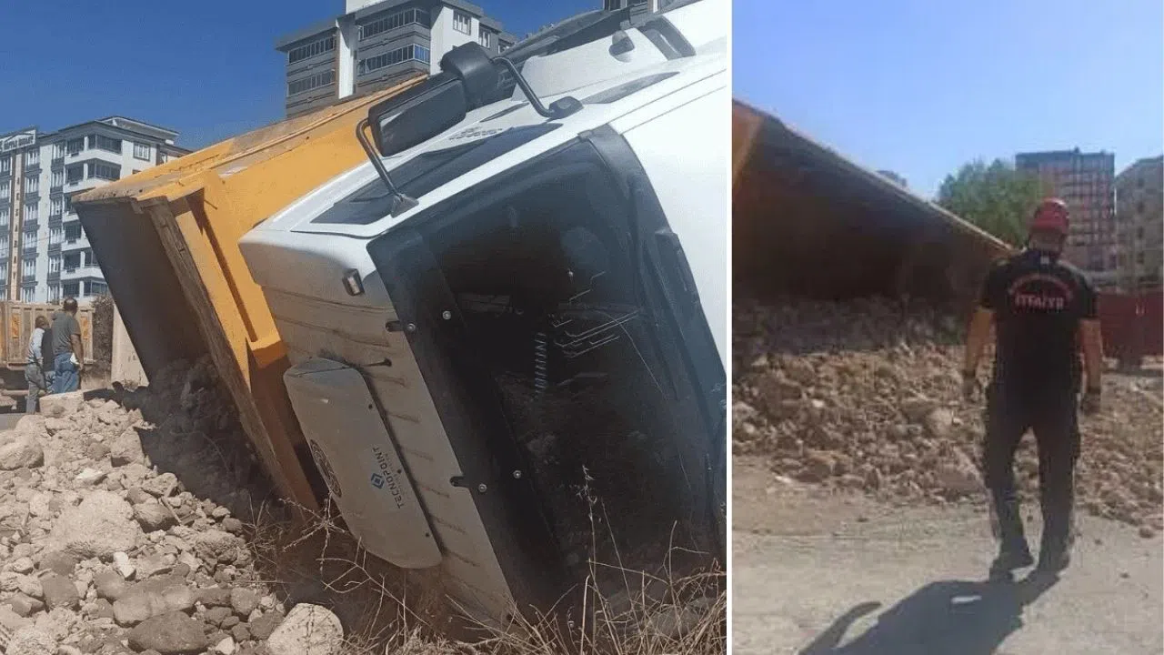 Kahramanmaraş’ta Kamyon Devrildi: Sürücü Yaralandı