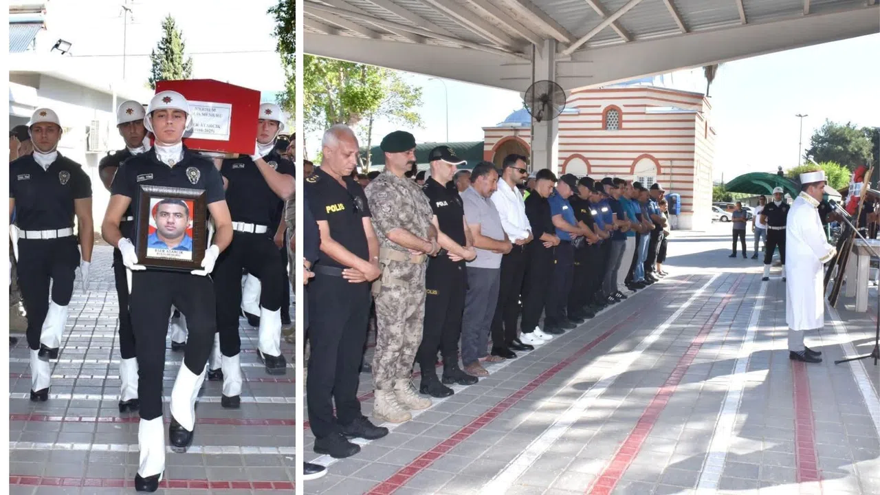 Kalp krizi geçiren polis memuru son yolculuğuna uğurlandı