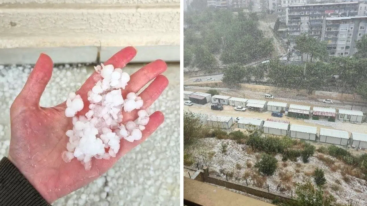 Kısa Sürede Etkili Olan Dolu Şaşkınlık Yarattı