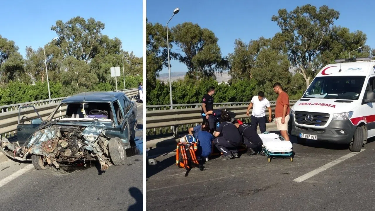 Kontrolden Çıkan Otomobil Bariyerlere Çarptı: 2 Yaralı