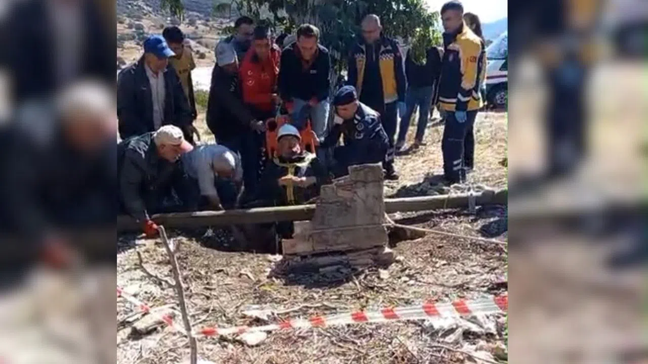 Kuyuya Düşen Vatandaş İtfaiye Tarafından Kurtarıldı