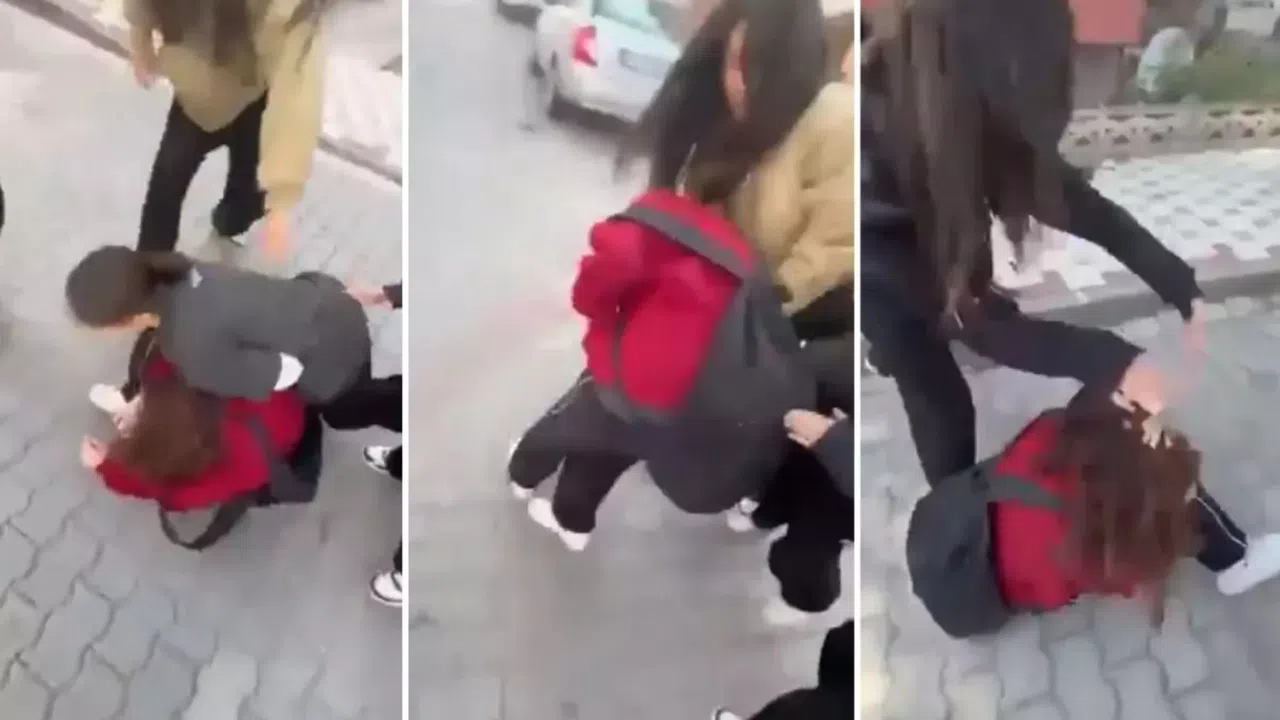 Okul Önünde Korkunç Görüntüler! Çocukları Darp Ettiler