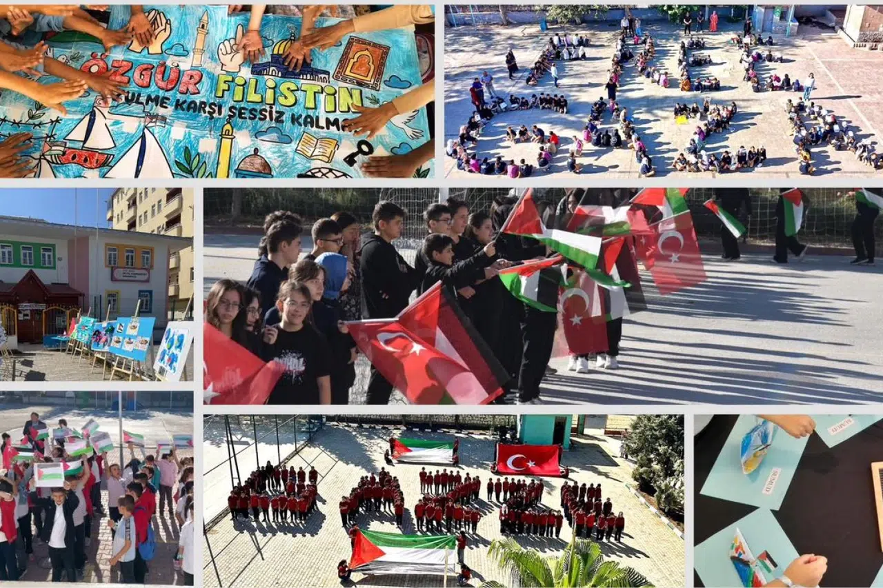 Okullarda eş zamanlı 'Filistin' farkındalıkları