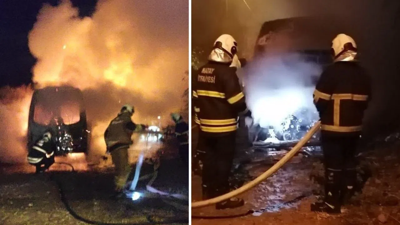 Park Halindeki Minibüs Alevlere Teslim Oldu