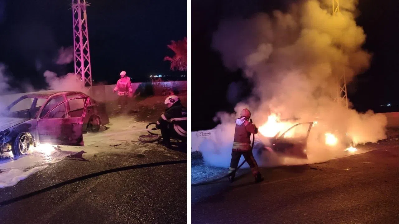 Otomobilde Çıkan Yangın Korkuttu