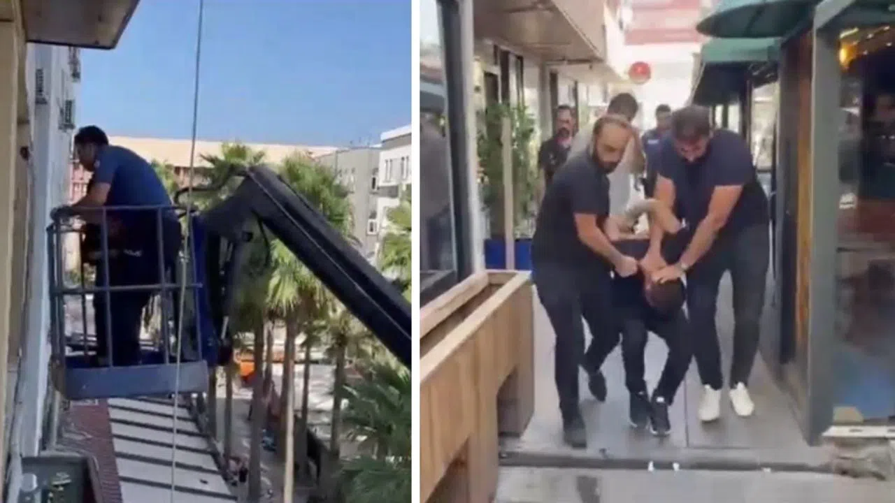 Polis, Kapıyı Açmayan Firariyi Vinçle İçeri Girerek Gözaltına Aldı